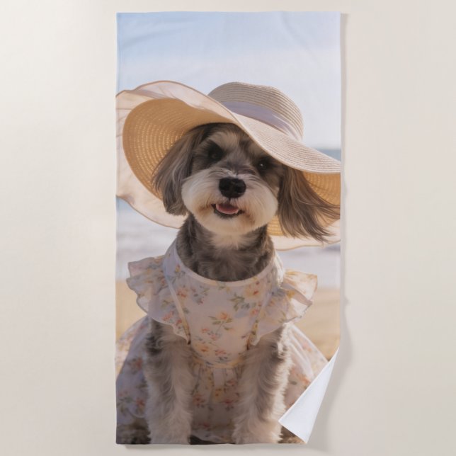 Toalha de Praia Schnauzer  (Frente)