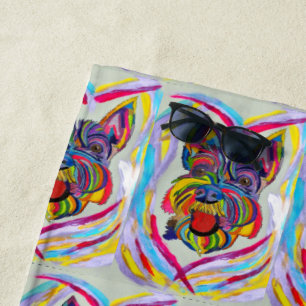 Toalha De Praia Schnauzer Love Beach Towel