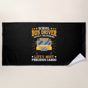 Toalha De Praia School Bus Driver Safely Delivering
