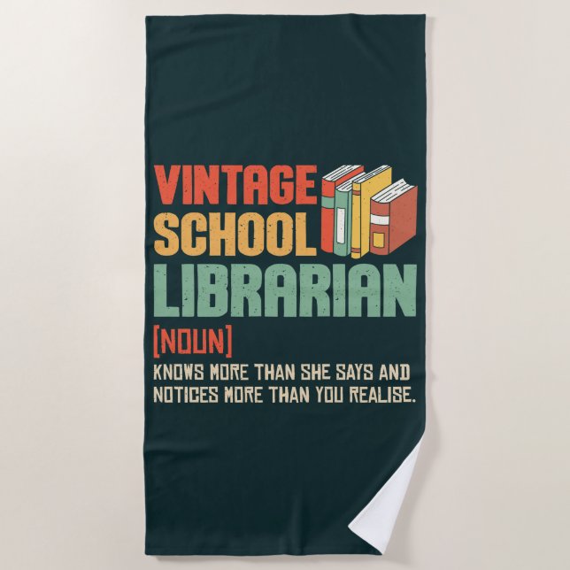 Toalha De Praia School Librarian Pronunciation Funny (Frente)