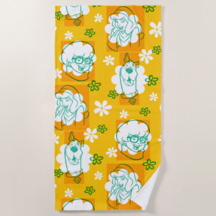 Toalha De Praia Scooby-Doo Padrão Floral de Caráter