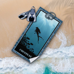 Toalha De Praia Scuba Merging Blue Sea