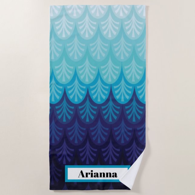 Toalha De Praia Sea How Blue Name Beach Towel (Frente)