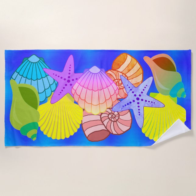 Toalha De Praia Sea Shells Beach Towel (Frente)