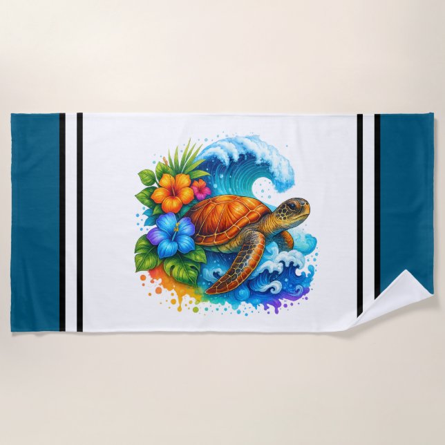 Toalha De Praia Sea Turtle Beach Towel (Frente)