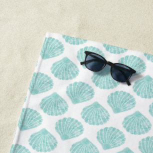 Toalha De Praia Seafoam Seashell Pattern