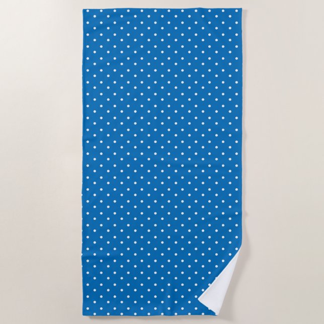 Toalha De Praia Seamless blue background polka dot pattern  (Frente)