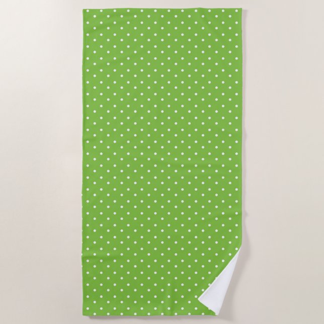 Toalha De Praia Seamless  bright lime polka dot pattern  (Frente)