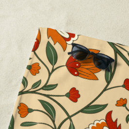 Toalha De Praia Seamless floral pattern in beige background