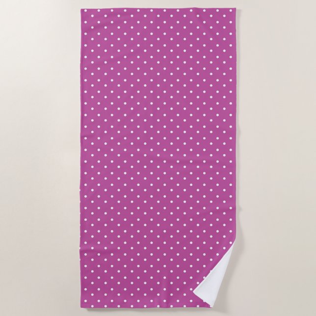 Toalha De Praia Seamless magenta background polka dot pattern (Frente)