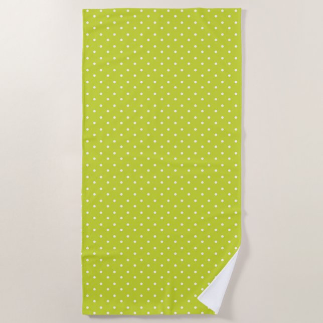 Toalha De Praia Seamless pattern  bright lime polka dot pattern (Frente)