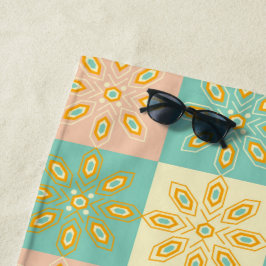 Toalha De Praia Seamless pattern with geometric floral motifs