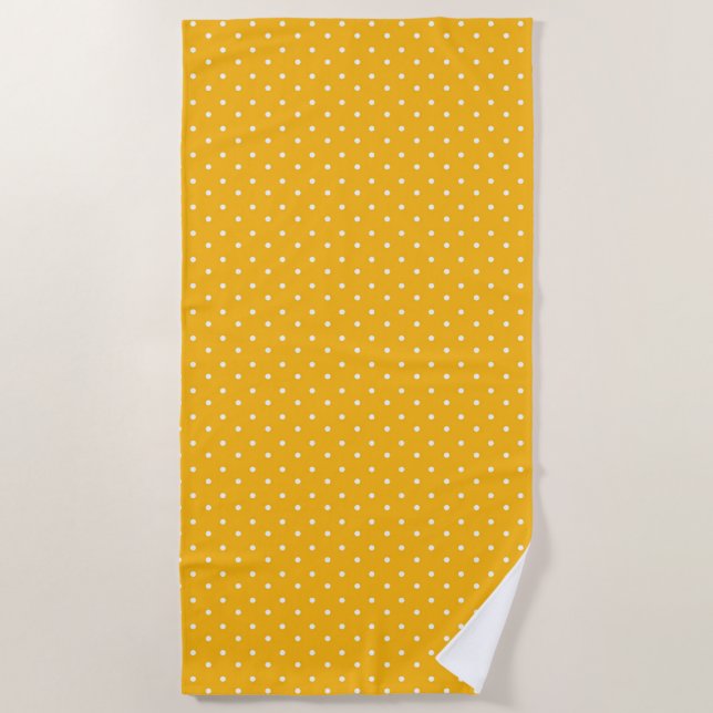 Toalha De Praia Seamless yellow-orange  polka dot  pattern  (Frente)