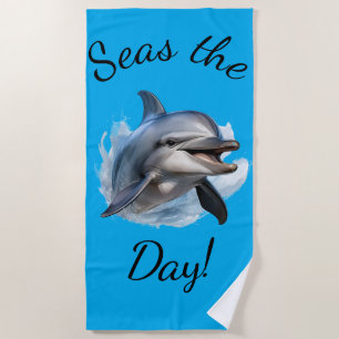 Toalha De Praia "Seas the Day!" Personalizável