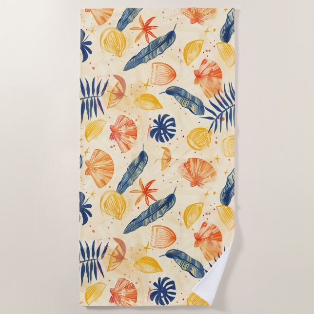 Toalha De Praia Seaside Sketchbook Retreat Beach Towel (Frente)