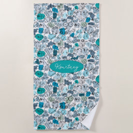 Toalha De Praia seio de pastel azul