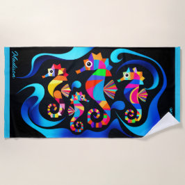 Toalha De Praia Semente Colorida Moderna Personalizável