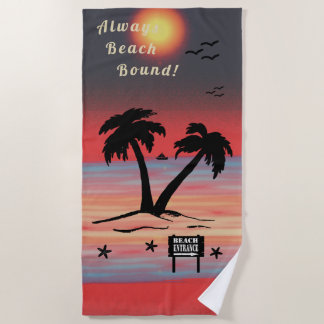 Toalha De Praia Sempre Beach Bound Purple Red