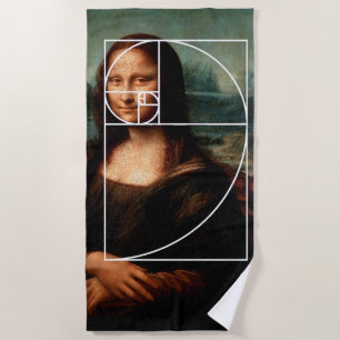 Toalha De Praia Sequência Fibonacci Leonardo da Vinci Mona Lisa