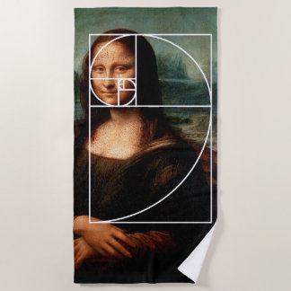 Toalha De Praia Sequência Fibonacci Leonardo da Vinci Mona Lisa