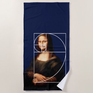 Toalha De Praia Sequência Fibonacci Leonardo da Vinci Mona Lisa