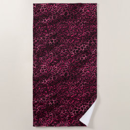 Toalha De Praia Série de Leopardo Burgundy e Gold Design 9