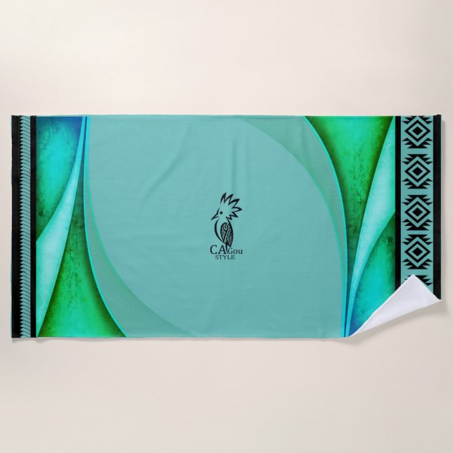 Toalha De Praia Serviette de plage  Lagon /Cagou Style (Frente)