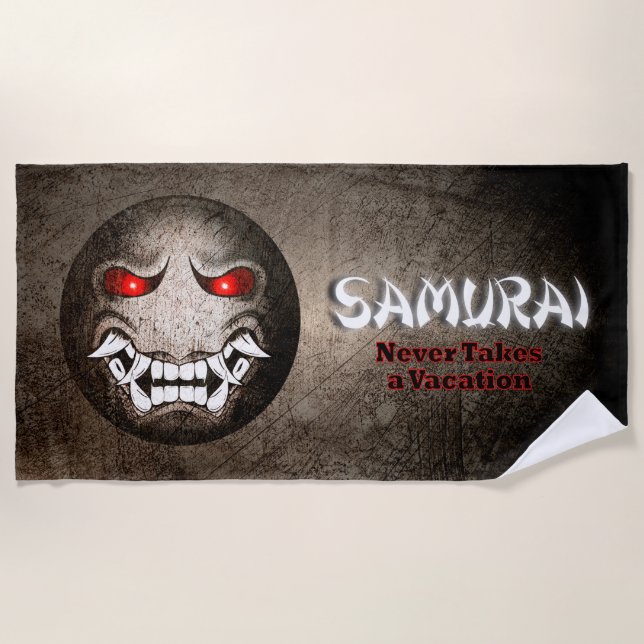 Toalha De Praia Serviette De Plage Samouraïmoji Vintage (Frente)