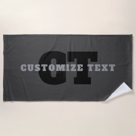 Toalha De Praia Seu nome ou nome comercial | Cinza Masculina Moder