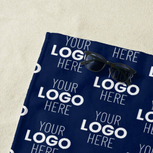 Toalha De Praia Seu padrão de repetição de logotipo ou imagem Az
