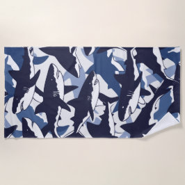 Toalha De Praia Shark Pattern – Blue Ocean Design