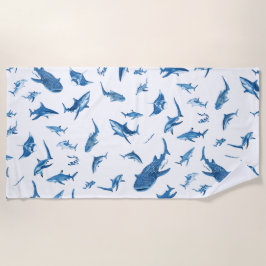 Toalha De Praia Sharks & Manta Rays|Ocean Art Design