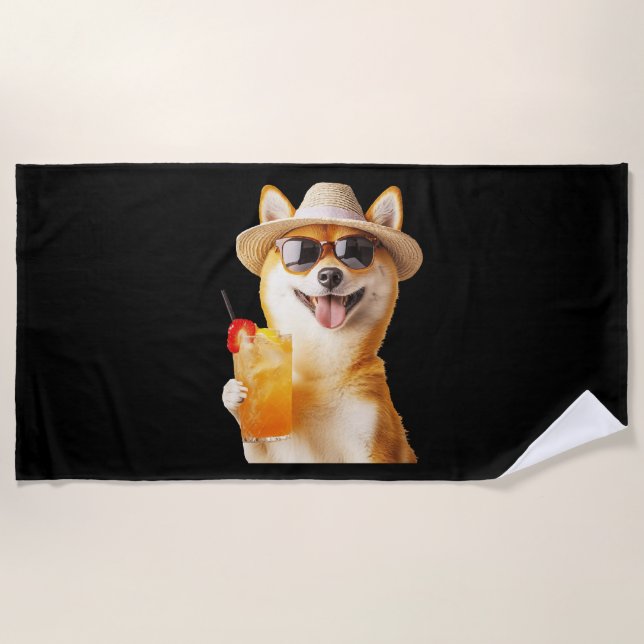 Toalha De Praia Shiba Inu (Frente)