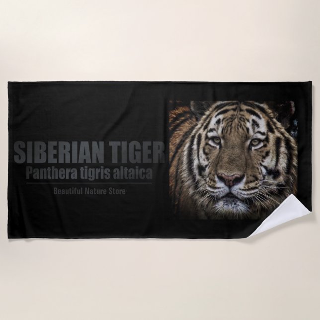 Toalha De Praia Siberian Tiger：Beach Towel (Frente)