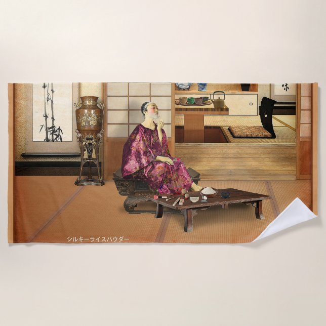 Toalha De Praia Silky Rice Powder (Frente)