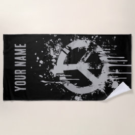 Toalha De Praia Símbolo da Paz Grunge – Design de Arte de Rua Urba