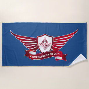 Toalha De Praia Símbolo de maçonaria e escudo