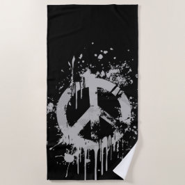 Toalha De Praia Símbolo de Paz Grunge – Design de Arte Urbano de R
