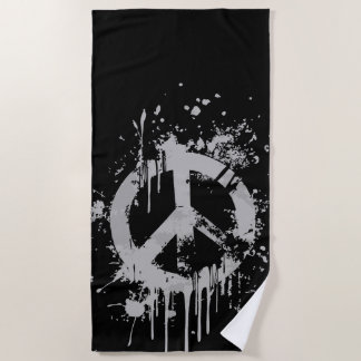 Toalha De Praia Símbolo de Paz Grunge – Design de Arte Urbano de R