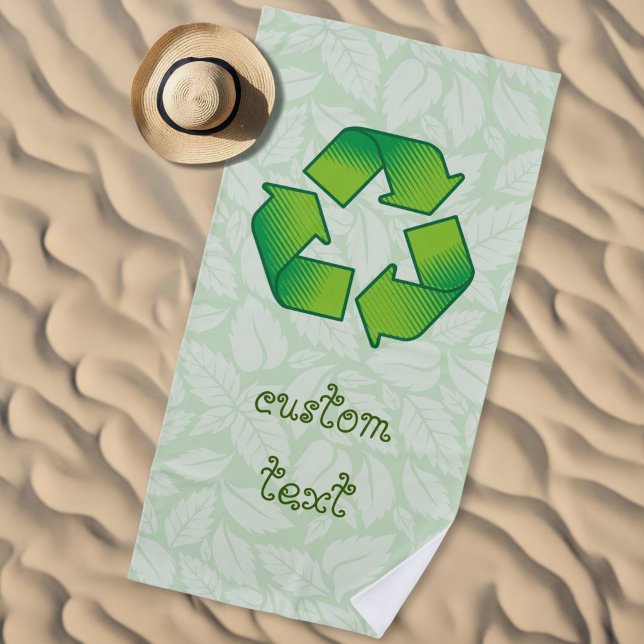 Toalha De Praia Símbolo de reciclagem (Criador carregado)