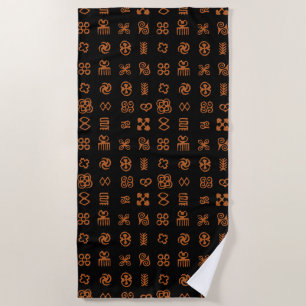 Toalha De Praia Símbolos africanos Adinkra Design étnica