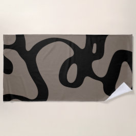 Toalha De Praia Sinais distantes: Abstrato preto e Cinza
