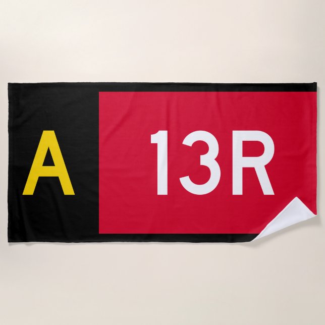 Toalha De Praia Sinal de ponto de retenção A13R (Frente)