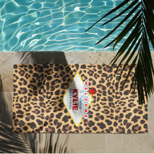Toalha De Praia Sinal de Vegas - Impressão Personalizada Leopard
