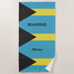 Toalha De Praia Sinalizador Bahamas de Nome Personalizado