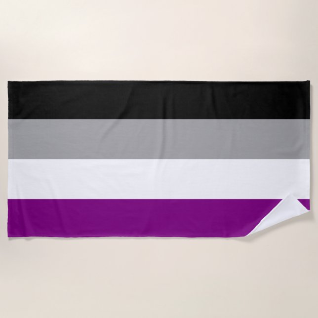Toalha De Praia Sinalizador do Orgulho de Asexualidade (Frente)