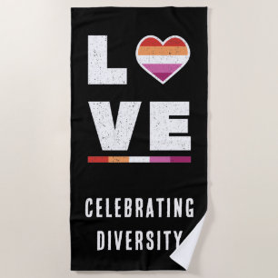 Toalha De Praia Sinalizador do Orgulho LGBTQ Lésbica do Amor Incom