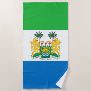 Toalha De Praia Sinalizador e emblema da Serra Leoa