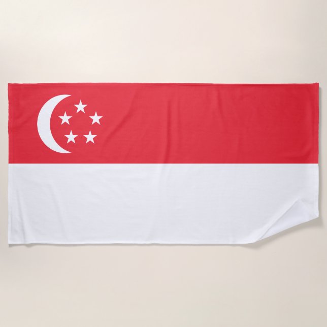 Toalha De Praia Singapore Flag (Frente)