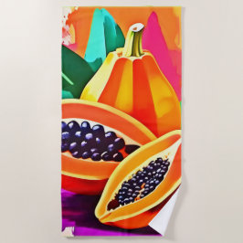 Toalha De Praia Sliced Papaya Pop Art